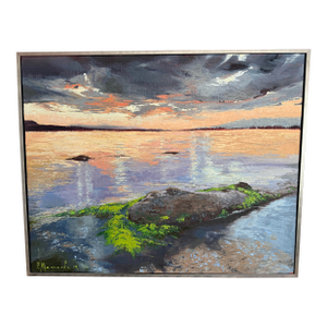 Seascape Oil Painting 35” X 31” by Elena Mashajeva Agrophiotis