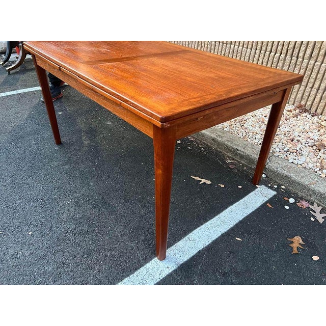 Skovby Møbelfabrik A/S Mid 20th Century Vintage Skovby Danish Teak Extendable Dining Table For Sale - Image 4 of 11