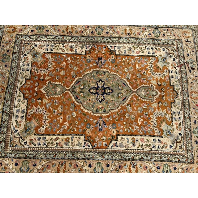 Vintage 5' X 6' Decorative Persian Tabriz Area Rug For Sale In Los Angeles - Image 6 of 10