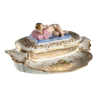 French Inkwell in Porcelain For Sale