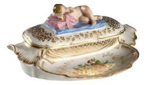 French Inkwell in Porcelain