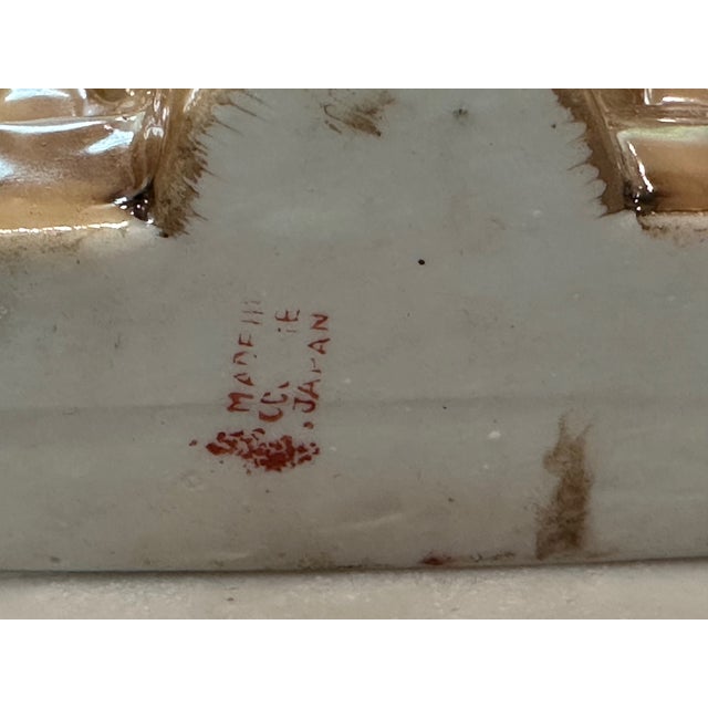 American Vintage Occupied Japan Pair of Figurines Playing Instruments For Sale - Image 3 of 11