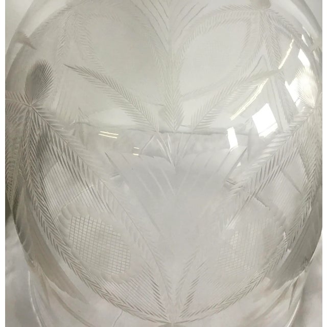Nice large handblown and hand cut Cloche. Many applications. 18” tall x 15” diameter bottom opening. 3”/ diameter top knob