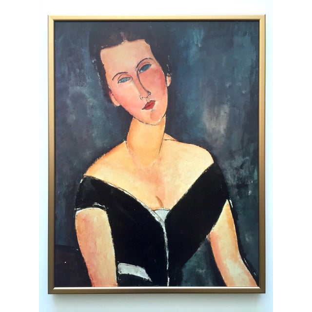 Modigliani Vintage 1980's Lithograph Print Framed Poster " Madame Georges Van Muyden " 1917 For Sale - Image 13 of 13