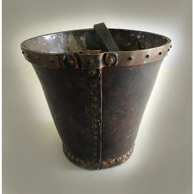 Early 19th Century English Leather and Copper Fire Bucket For Sale - Image 5 of 8