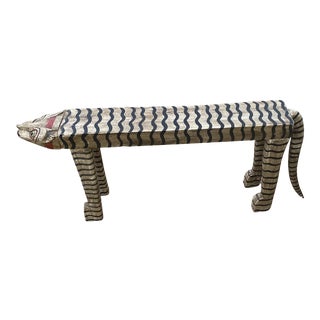 Antique Striped Tiger Bench For Sale