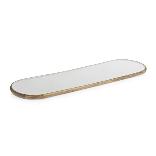 2020s Petrolina Mango Wood Oval Serving Tray / Platter, Large For Sale - Image 5 of 5