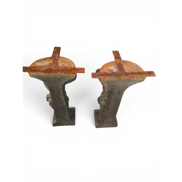 Bronze Console Supports with Putti, 1930s, Set of 2 For Sale - Image 11 of 12