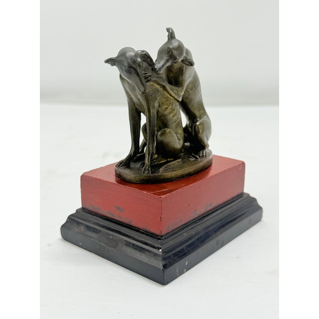Grand Tour 19th Century Grand Tour Bronze Group of Whippets on Marble Base, Circa 1890 For Sale - Image 3 of 8
