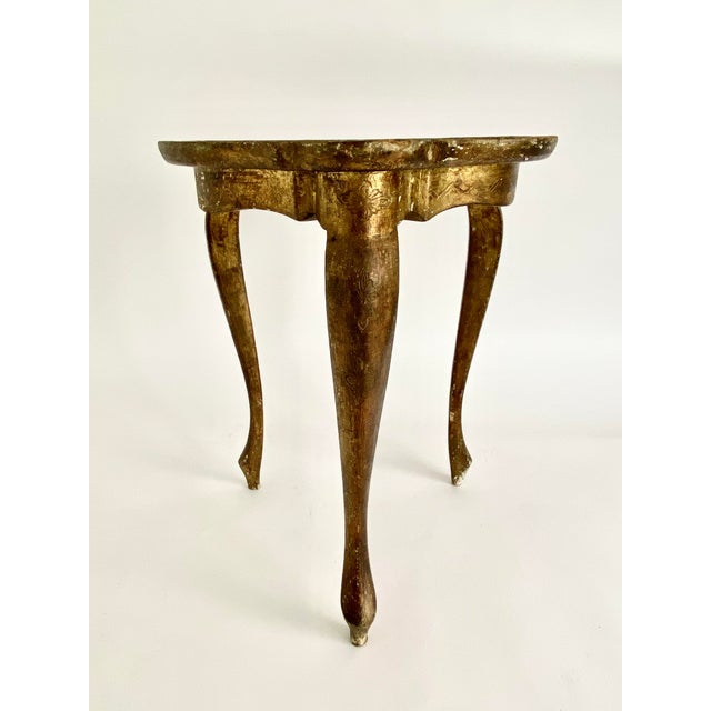Petite Italian Gold Leaf Florentine Table For Sale - Image 10 of 11