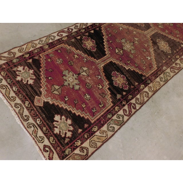 Textile 1940s Vintage Hand Knotted Persian Runner For Sale - Image 7 of 13