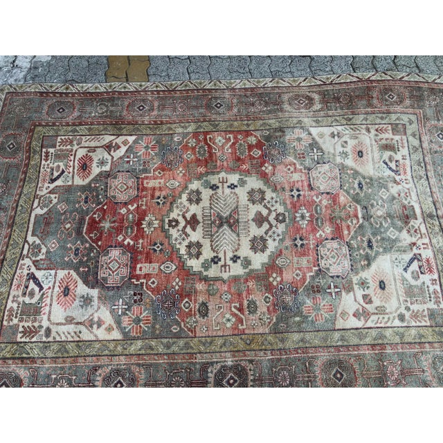 Oushak Handmade Rug For Sale - Image 6 of 9