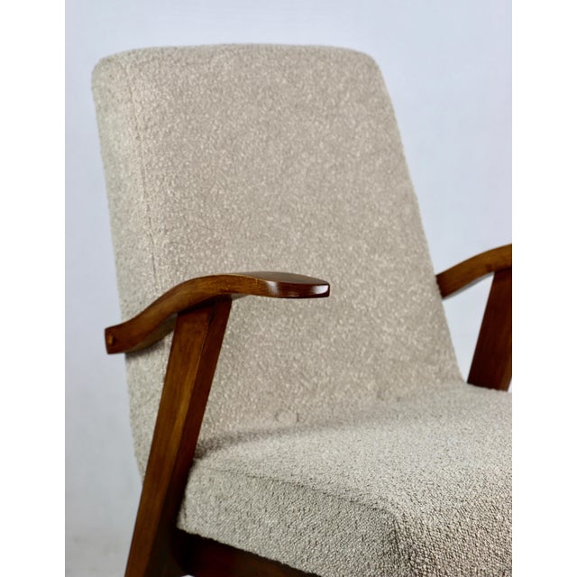 Vintage armchair from the 1970s design by polish designer Mieczyslaw Puchala, completely restored - new upholstery in...