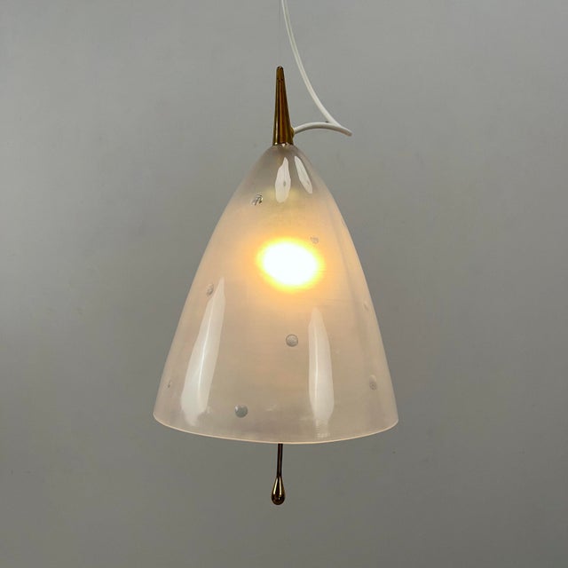 Metal Vintage Pendant Lamp in Acrylic Glass by Paavo Tynell, 1950s For Sale - Image 7 of 10