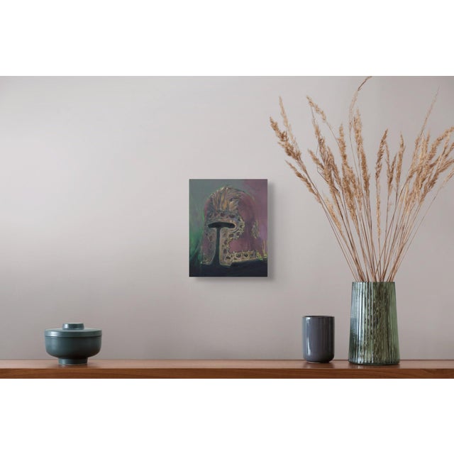 Early 21st Century Alla Veniziana by Elena Burykina | Oil on panel Painting of an ornate helmet For Sale - Image 5 of 5