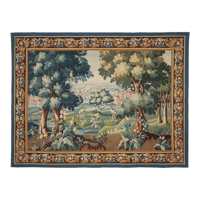 Verdure Aux Herons Tapestry - 194 X 232 Cm (6'4" X 7'7") - Requires Rod Size 6 For Sale
