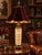 Vintage Illuminated Crystal Lamp With Oxblood Velvet Pagoda Shade For Sale - Image 4 of 9