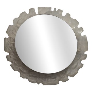 Illuminated Mirror in Frosted Glass Look Acrylic Frame, 1970s For Sale