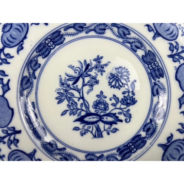 Set of 6 Vintage Laveno Blue Onion Plates, Sci Italy Earthenware (21cm) For Sale - Image 13 of 18