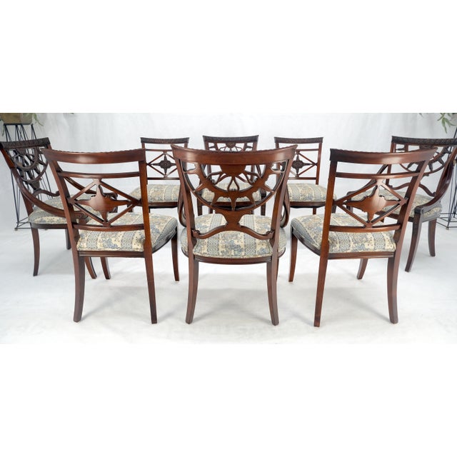 Wood Set of 8 Very Fine Carved Mahogany Dining Chairs For Sale - Image 7 of 7