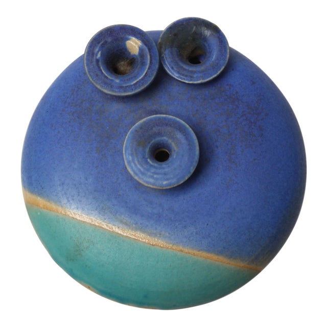 Vintage American Round 'Disk' Three-Candle Holder For Sale