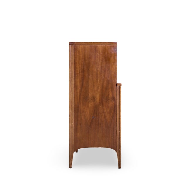 Kent Coffey Kent Coffey Perspecta Mid Century Walnut and Rosewood 5 Drawer Highboy Dresser For Sale - Image 4 of 9