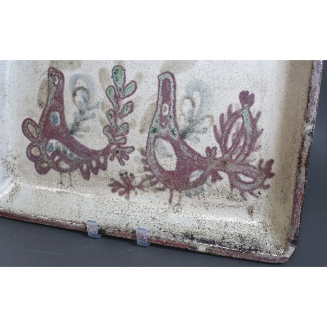 Mid-Century French Ceramic Tray by Gustave Reynaud for Le Mûrier, 1960s For Sale - Image 9 of 13