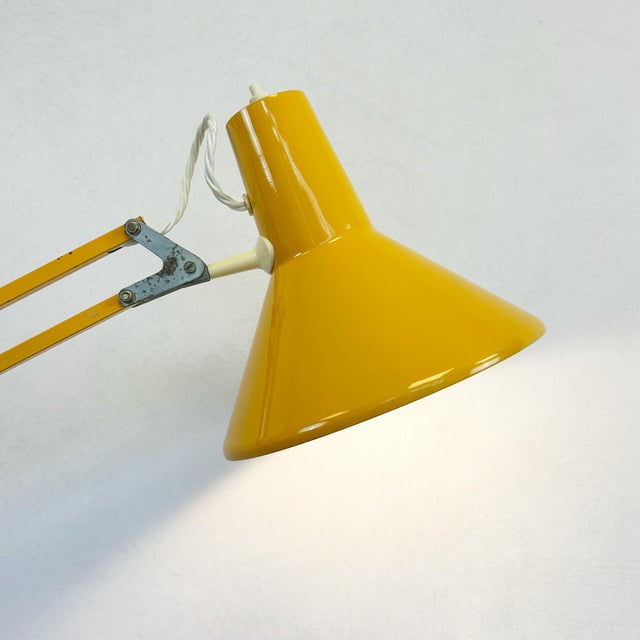 Mid-Century Modern Yellow Architect Lamp from HCF Denmark, 1970s For Sale - Image 3 of 12