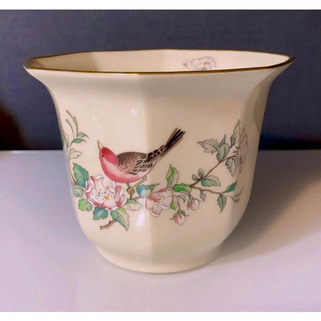 Metal Lenox Serenade Jardiniere For Sale - Image 7 of 9