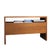 Modern Parsons style teak console with two drawers and one open shelf. Drawers have a fluted edge pull. Shown in oil-...