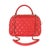 Contemporary Red Quilted Lambskin CC Trendy Bowling Bag For Sale - Image 3 of 8