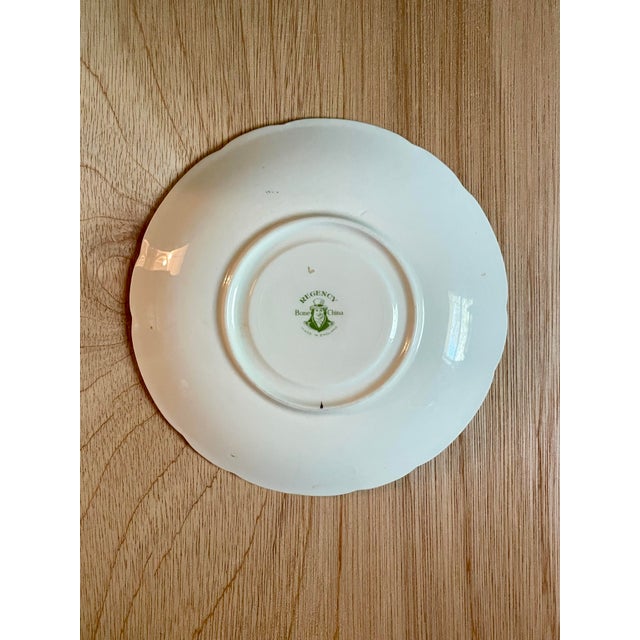 Regency Bouquet Pale Blue Edged Plate For Sale - Image 4 of 5