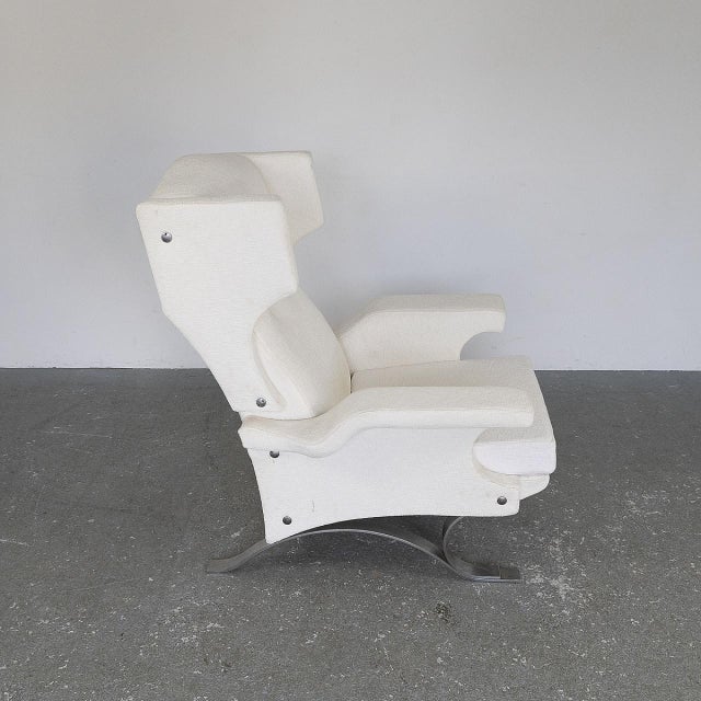 Metal Large Vintage Lounge Chair in Fabric and Metal, 1960s For Sale - Image 7 of 15