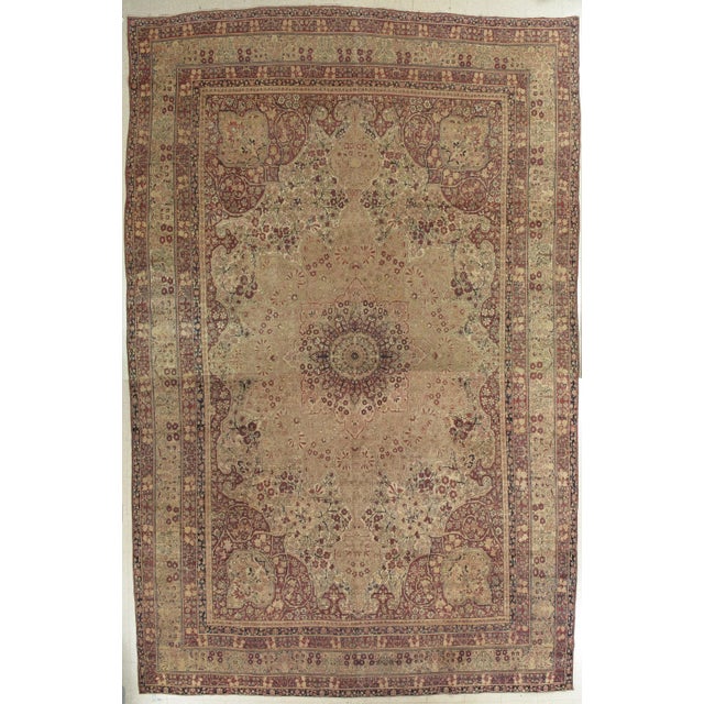 Late 19th Century Antique Lavar Kerman Carpet, Fine Persian Oriental Rug Jewel Blue, Gold and Navy For Sale - Image 9 of 9