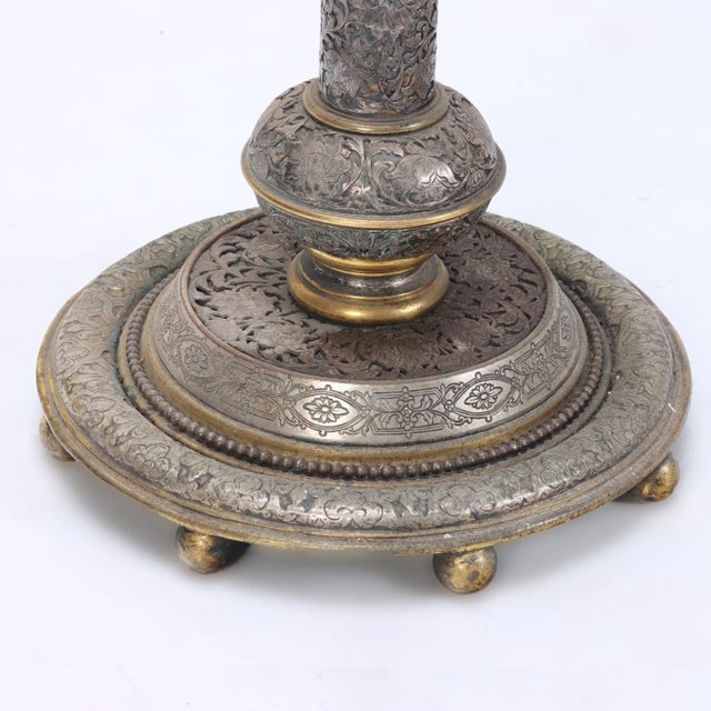 An Antique Silver and Bronze Floor Lamp by Edward F. Caldwell & Co. For Sale - Image 9 of 12