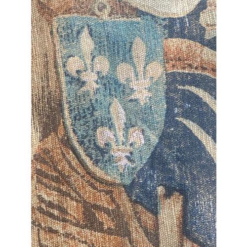 French Aubusson Style Screen-Printed by Hand Tapestry winged Stags, 1950s For Sale - Image 6 of 18