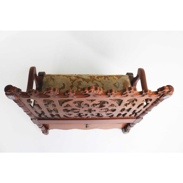 Brown Antique French Gothic Revival Wood Hall Bench, 1880s For Sale - Image 8 of 18