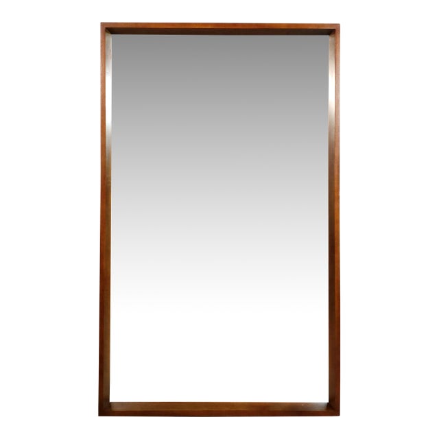 Elegant Restored Original Mid Century Modern Walnut Wall Mirror Mainline by Hooker For Sale