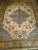 Early 20th Century Vintage Turkish Oushak Rug, Handwoven Geometric Pattern, Ivory & Blue, 8' x 11' For Sale - Image 5 of 18