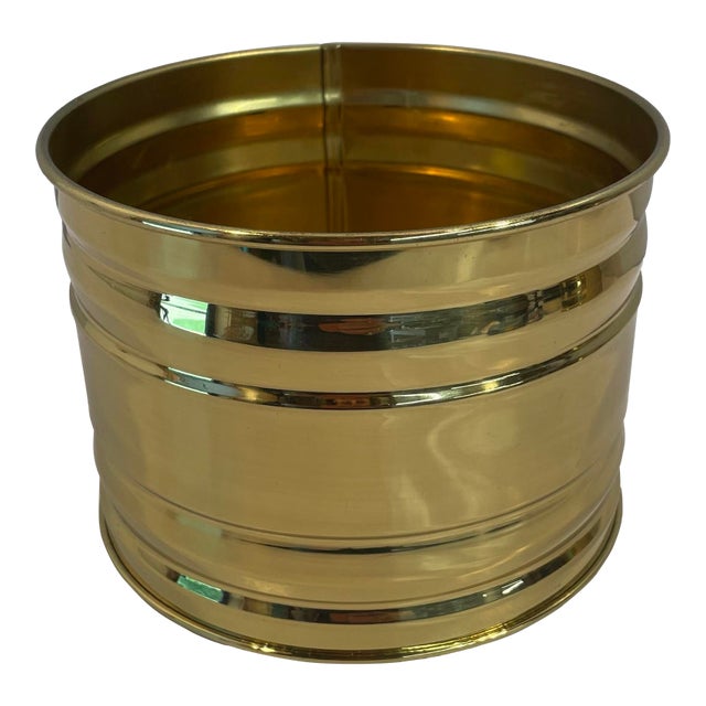 Vintage Round 5.5” Brass Planter For Sale