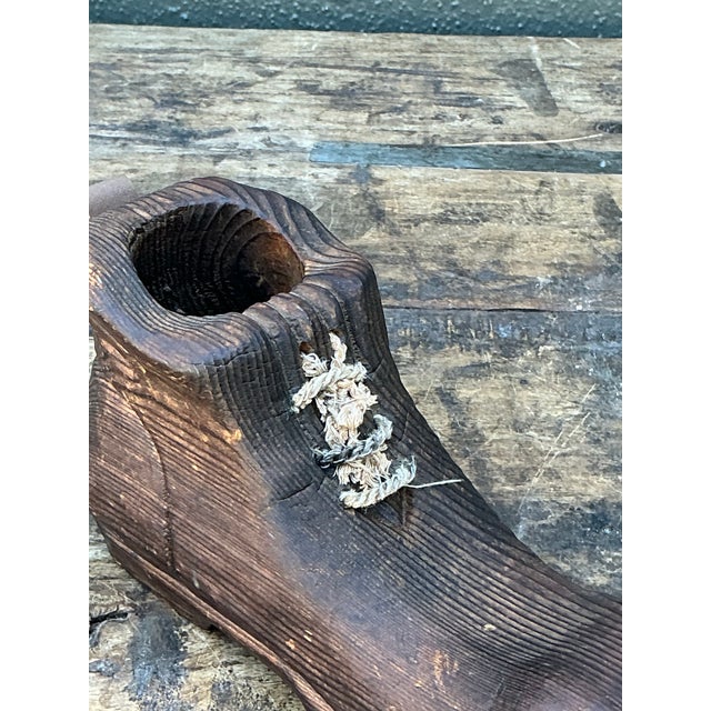 Vintage Italian Carved Wooden Shoe For Sale - Image 11 of 12
