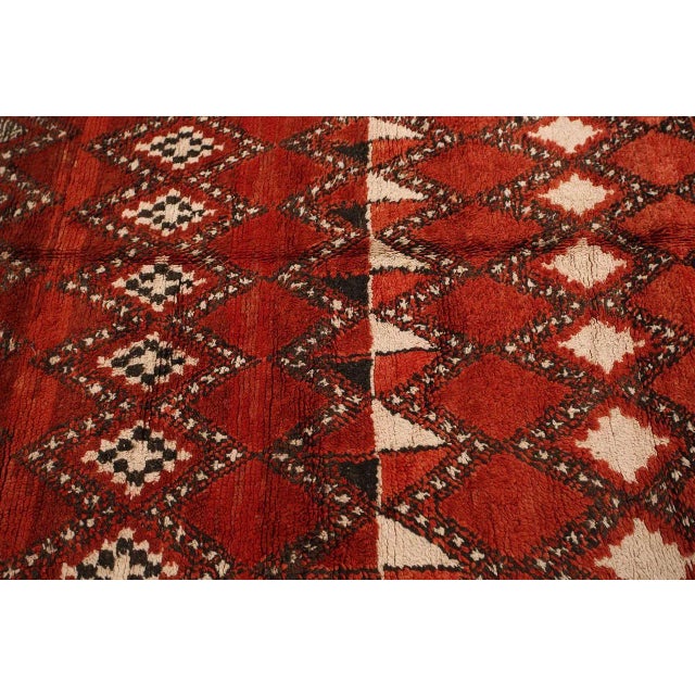 Tribal 1960s Authentic Moroccan Red Tribal Rug North Africa For Sale - Image 3 of 10
