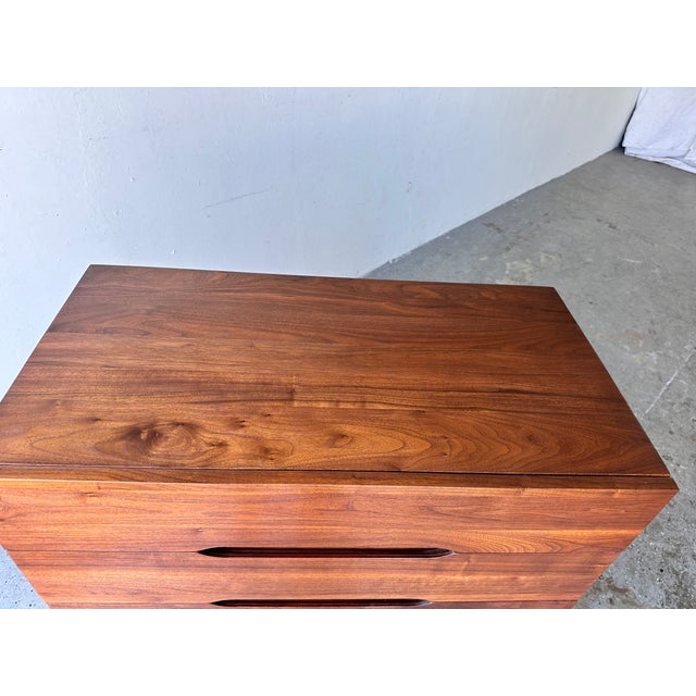 Brown In the Style Arne Vodder Solid Walnut Chest or Highboy, Mid Century 1960/50’s For Sale - Image 8 of 9