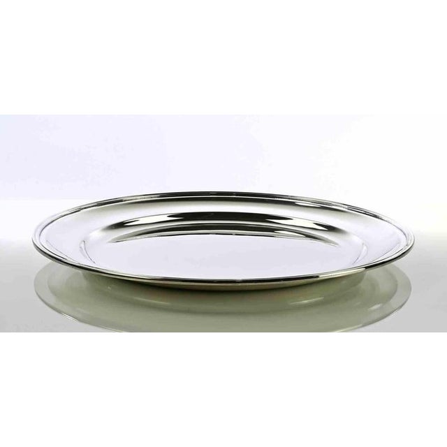 Vintage Silver-Plated Serving Plate, Italy, 1970s For Sale - Image 4 of 5