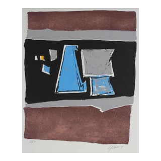 Lino Pirone Geometric Abstract Lithograph, 1971 1971 For Sale