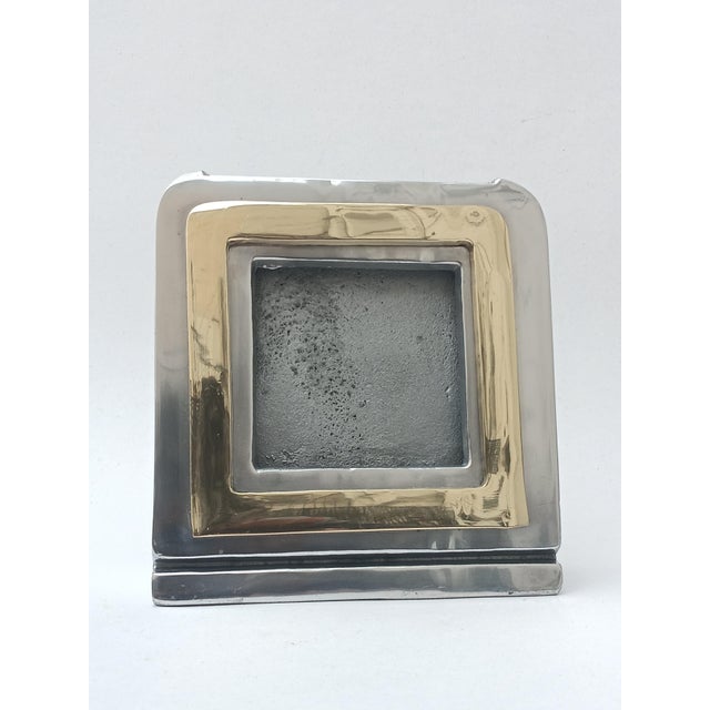 Brutalist Brass and Aluminium Photo Frame from B.A. Wander, 1990s For Sale - Image 6 of 6