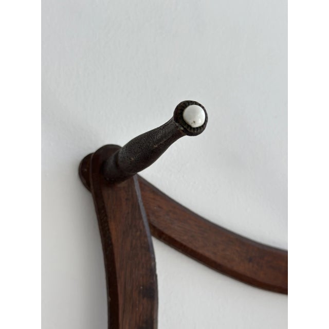 Antique Victorian Walnut Spiderweb Accordion Wall Rack With Central Mirror, Circa 1880s For Sale - Image 15 of 17