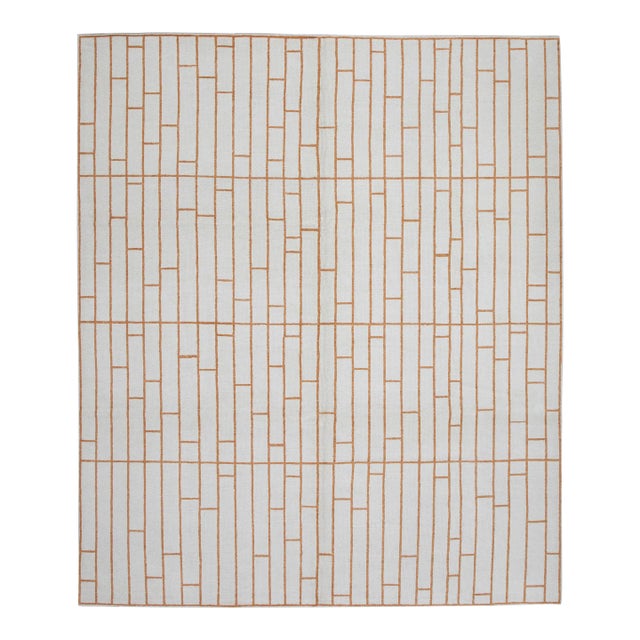 Modern Handmade Turkish Oushak Rug 8'1" X 9'11" For Sale