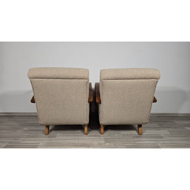 Wood Art Deco Lounge Chairs by Jindřich Halabala, 1950s, Set of 2 For Sale - Image 7 of 11