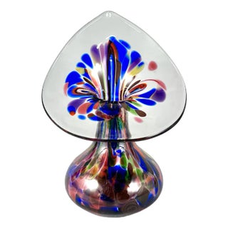 Hand Blown Multi-Color Vase from Glasbläserei Heimbach, Germany For Sale